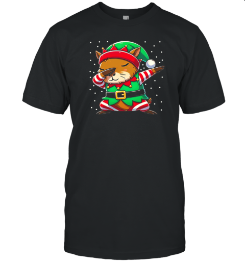 Christmas Capybara Elf Funny Capybara Lover T-Shirt