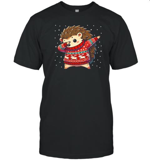 Christmas Hedgehog Lover Funny Hedgehog Ugly Christmas T-Shirt