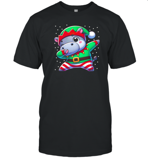 Christmas Hippo Elf Funny Hippo Lover T-Shirt