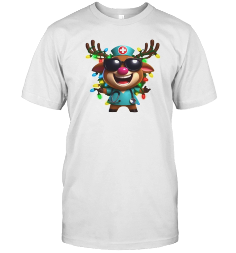 Christmas Nurse Reindeer T-Shirt