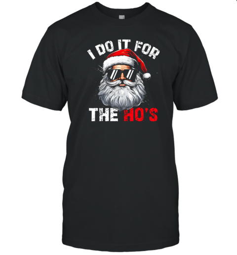 I Do It For The Hos Funny Inappropriate Christmas Santa Face Essential T-Shirt