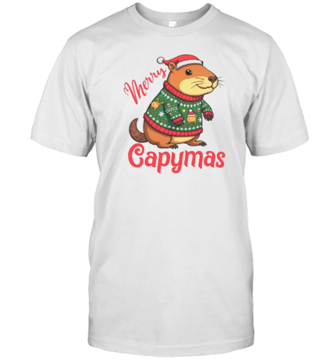 Merry Capymas Funny Capybara With Ugly Christmas T-Shirt