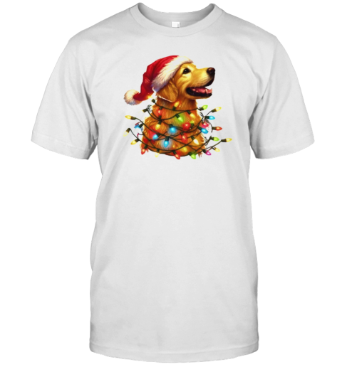 Whimsical Christmas Dog Festive Golden Retriever Design T-Shirt