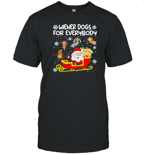 Wiener Dogs For Everybody Santa Funny Christmas Dachshund T-Shirt