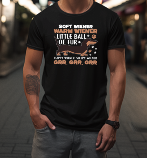 Little Ball Of Fur  Cute Dachshund Dog T-Shirt