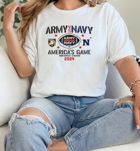 Army Black Knights vs. Navy Midshipmen 2024 Americas Game At Northwest Stadium  Classic Womens T-shirt