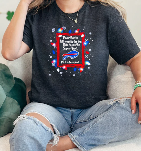 Dear Santa Buffalo Bills Christmas Lights  Classic Womens T-shirt