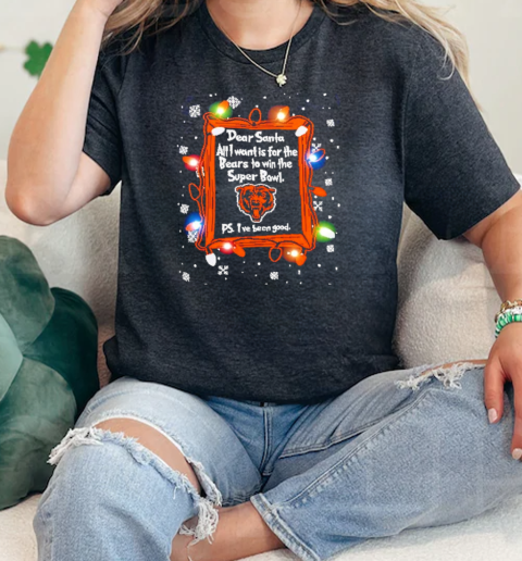 Dear Santa Chicago Bears Christmas Lights  Classic Womens T-shirt