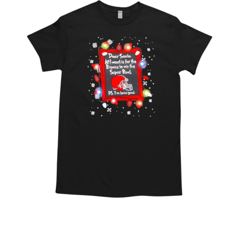 Dear Santa Cleveland Browns Christmas Lights T-Shirt