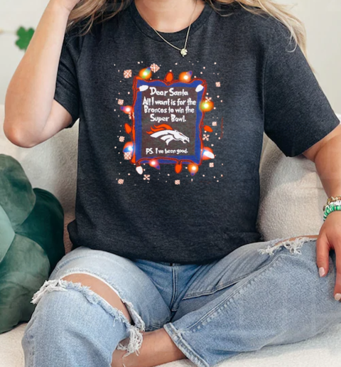 Dear Santa Denver Broncos Christmas Lights  Classic Womens T-shirt