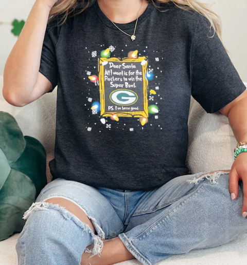 Dear Santa Green Bay Packers Christmas Lights  Classic Womens T-shirt