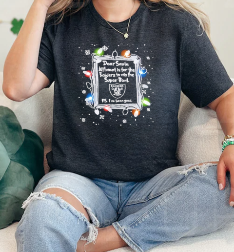 Dear Santa Las Vegas Raiders Christmas Lights  Classic Womens T-shirt