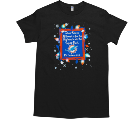 Dear Santa Miami Dolphins Christmas Lights T-Shirt