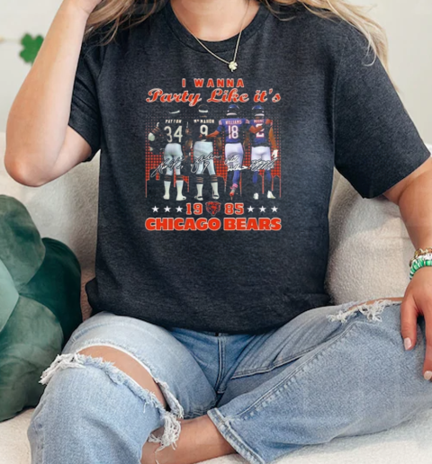 I Wanna Party Like Its 1985 Chicago Bears Signatures  Classic Womens T-shirt