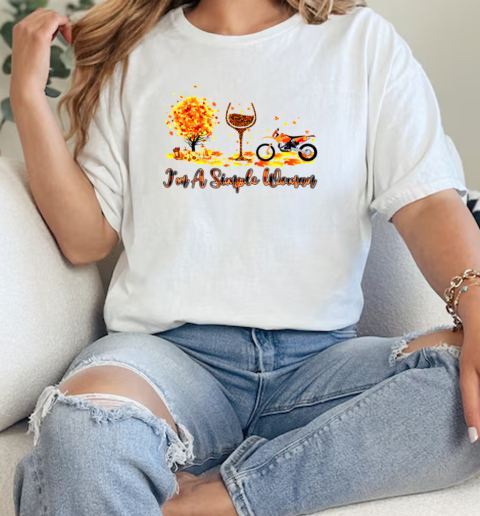 Im A Simple Woman Dirt Bike Thanksgiving Autumn T- Classic Womens T-shirt