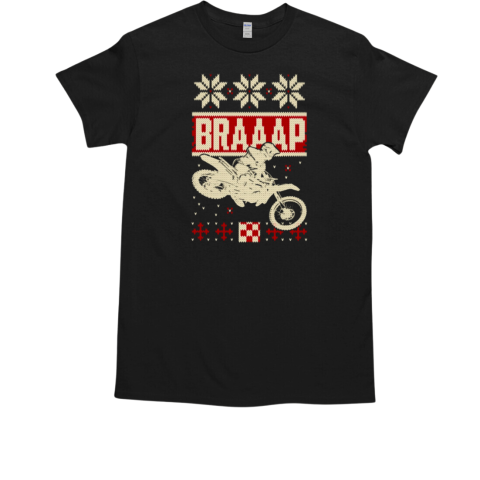 Motocross Braaap Ugly Christmas T-Shirt