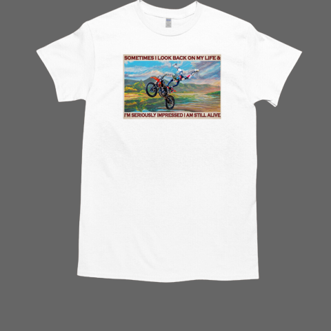 Motocross Sometimes I Look Back On My Life Horizontal Poster T-Shirt