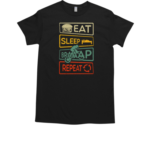 Motocross Vintage Eat Sleep Braaap Repeat T-Shirt