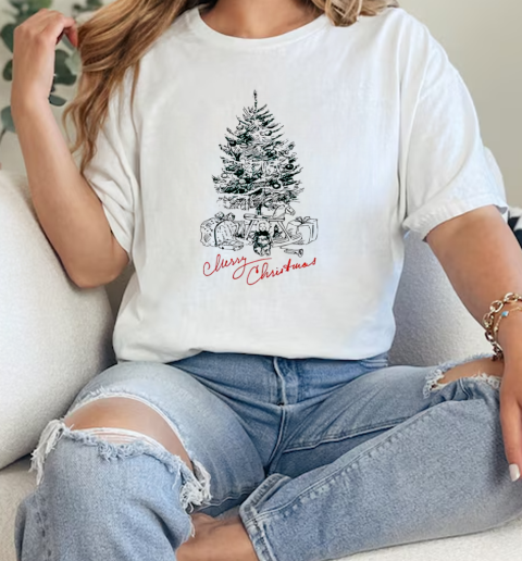 Merry Christmas tree vintage  Classic Womens T-shirt