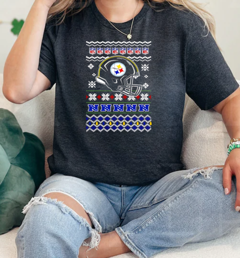 Pittsburgh Steelers NFL football Christmas helmet  Classic Womens T-shirt