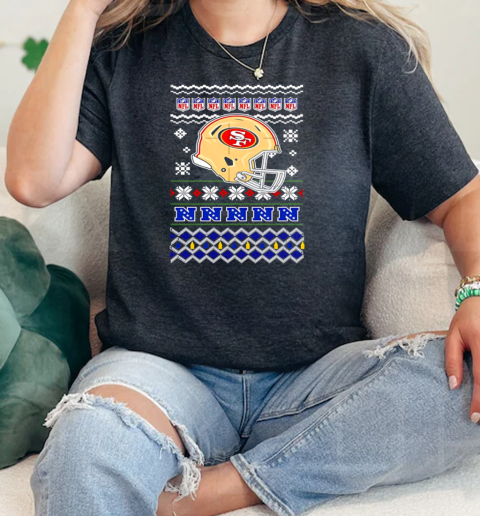 San Francisco 49ers NFL football Christmas helmet  Classic Womens T-shirt