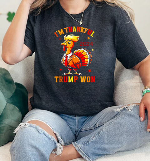 Thanksgiving Im thankful Trump won turkey  Classic Womens T-shirt