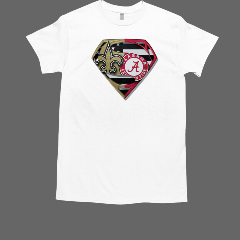 New Orleans Saints And Alabama Crimson Tide Superman T-Shirt