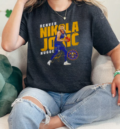 Nikola Jokic Denver Nuggets NBA basketball futuristic signature vintage  Classic Womens T-shirt