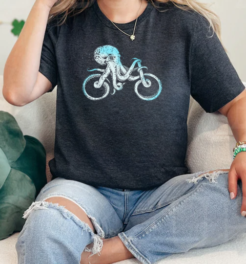 Octopus With A Bicycle  Classic Womens T-shirt