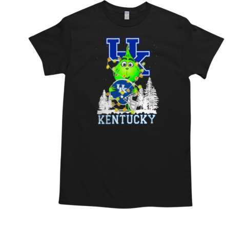 The Grinch Hug Kentucky Wildcats Helmet Christmas T-Shirt