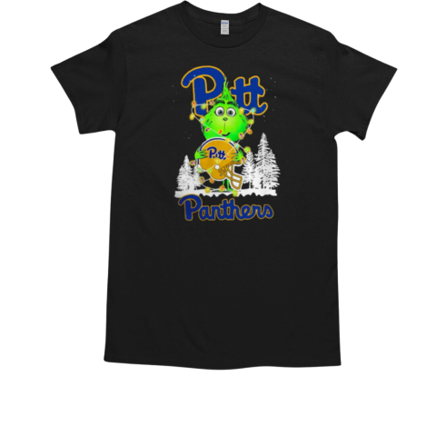 The Grinch Hug Pittsburgh Panthers Helmet Christmas T-Shirt