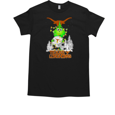 The Grinch Hug Texas Longhorns Helmet Christmas T-Shirt