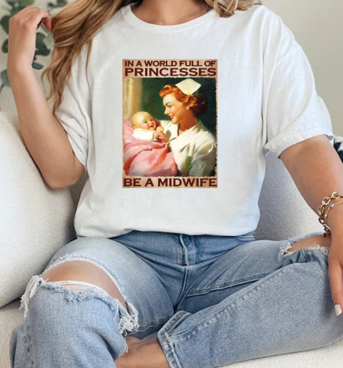 Vintage Smiling Midwife  Classic Womens T-shirt