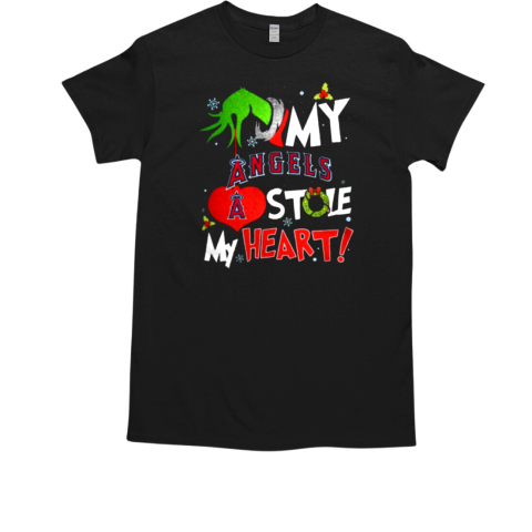 Grinch Hand My Los Angeles Angels Stole My Heart Christmas 2024 T-Shirt