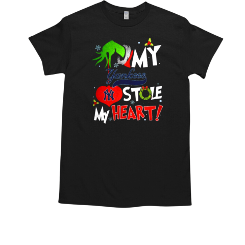 Grinch Hand My New York Yankees Stole My Heart Christmas 2024 T-Shirt