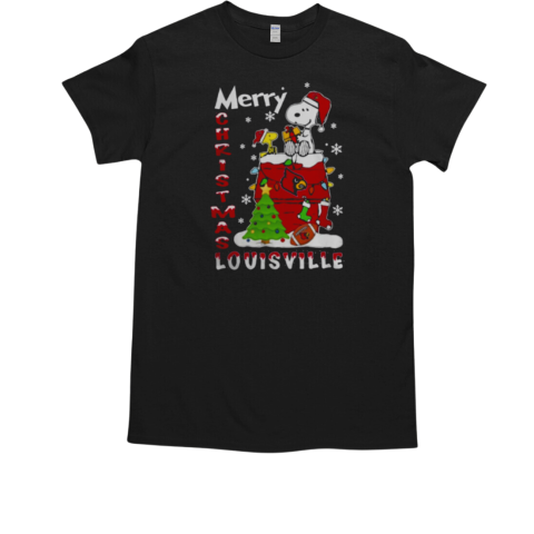 Louisville Cardinals Snoopy And Woodstock Merry Christmas T-Shirt