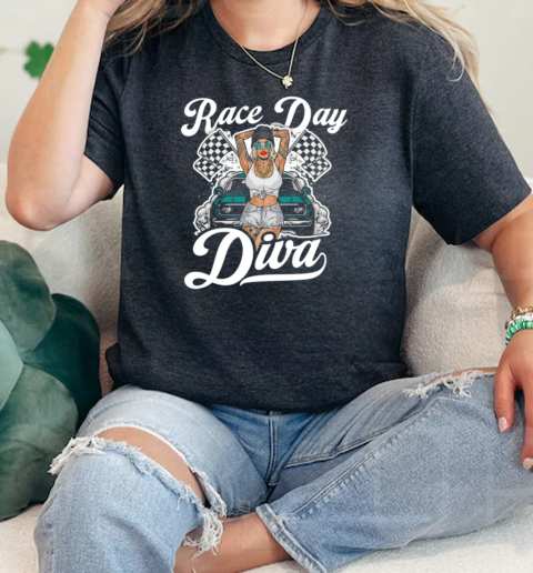 Race Day Diva Racing  Classic Womens T-shirt