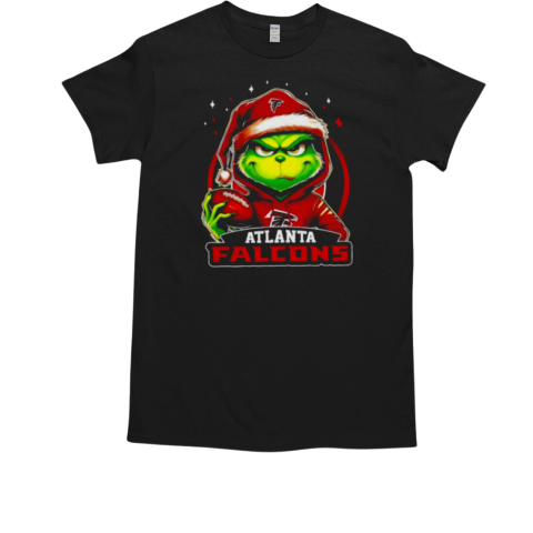 Atlanta Falcons Grinch wearing Santa hat Christmas 2024 T-Shirt