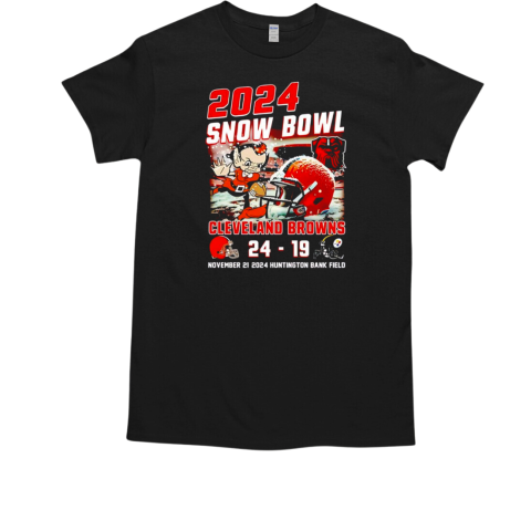 Cleveland Browns 2024 Snow Bowl Champions Browns 24 19 Steelers score T-Shirt