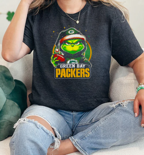 Green Bay Packers Grinch wearing Santa hat Christmas 2024  Classic Womens T-shirt