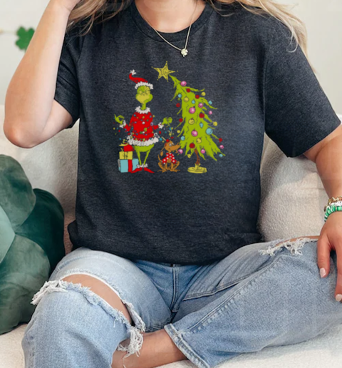 Grinch Christmas Tree  Classic Womens T-shirt