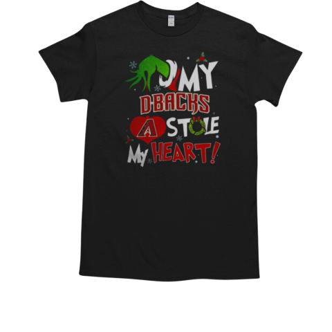 Grinch Hand My Arizona Diamondbacks Stole My Heart Christmas 2024 T-Shirt