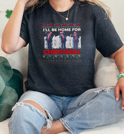 Ill Be Home For Christmas Santa Trump  Classic Womens T-shirt