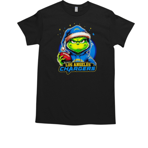 Los Angeles Chargers Grinch wearing Santa hat Christmas 2024 T-Shirt