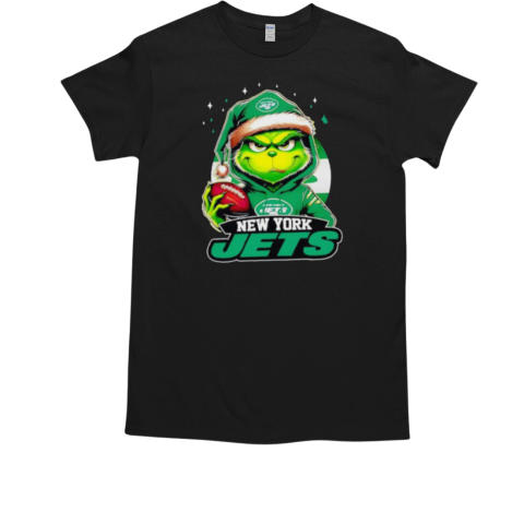 New York Jets Grinch wearing Santa hat Christmas 2024 T-Shirt