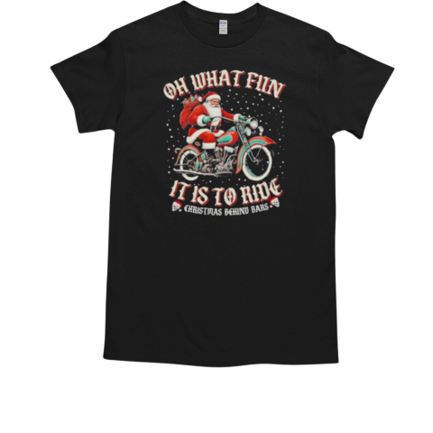 Oh What Fun Hog It Is To Ride Santa Christmas T-Shirt