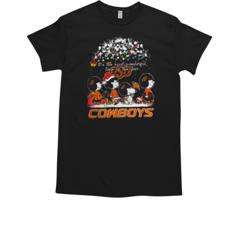 Peanuts Oklahoma State Cowboys It's The Most Wonderful Time Of The Year Winter T-Shirt