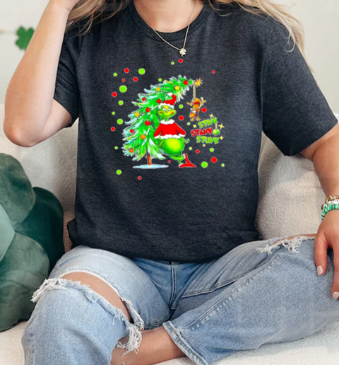 Stink stank stunk Grinch Christmas tree  Classic Womens T-shirt