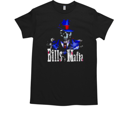 Bills Mafia Skull Smoking Football T-Shirt