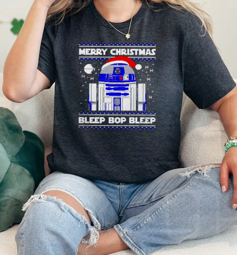 Christmas Droid Merry Christmas bleep bop bleep  Classic Womens T-shirt